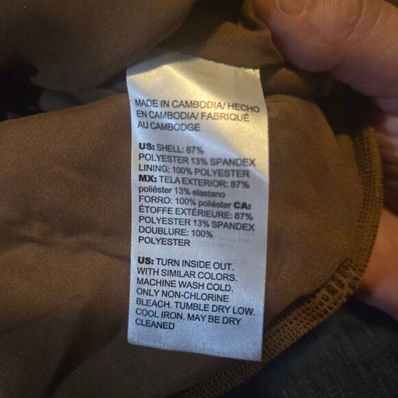 Chico’s Brown Faux Suede Moto Jacket Women’s 12/14 Asym Zip - Picture 4 of 8